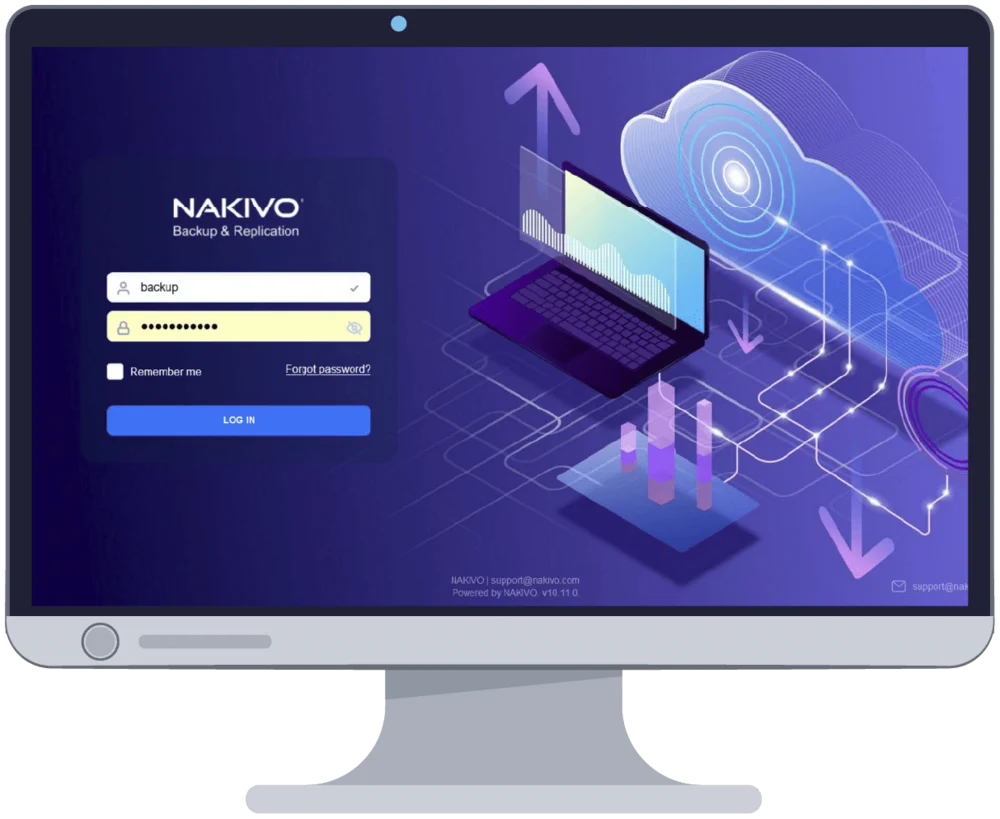 Nakivo Backup & Replication na monitoru